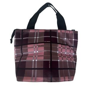Steve Madden Insulated Lunch Tote Bag Pink Plaid Good Used Condition Lunch Box